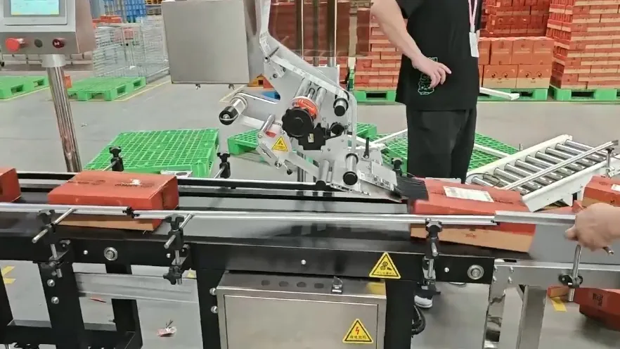 Carton Labeling Machine for Three Squirrels Snack Food Company